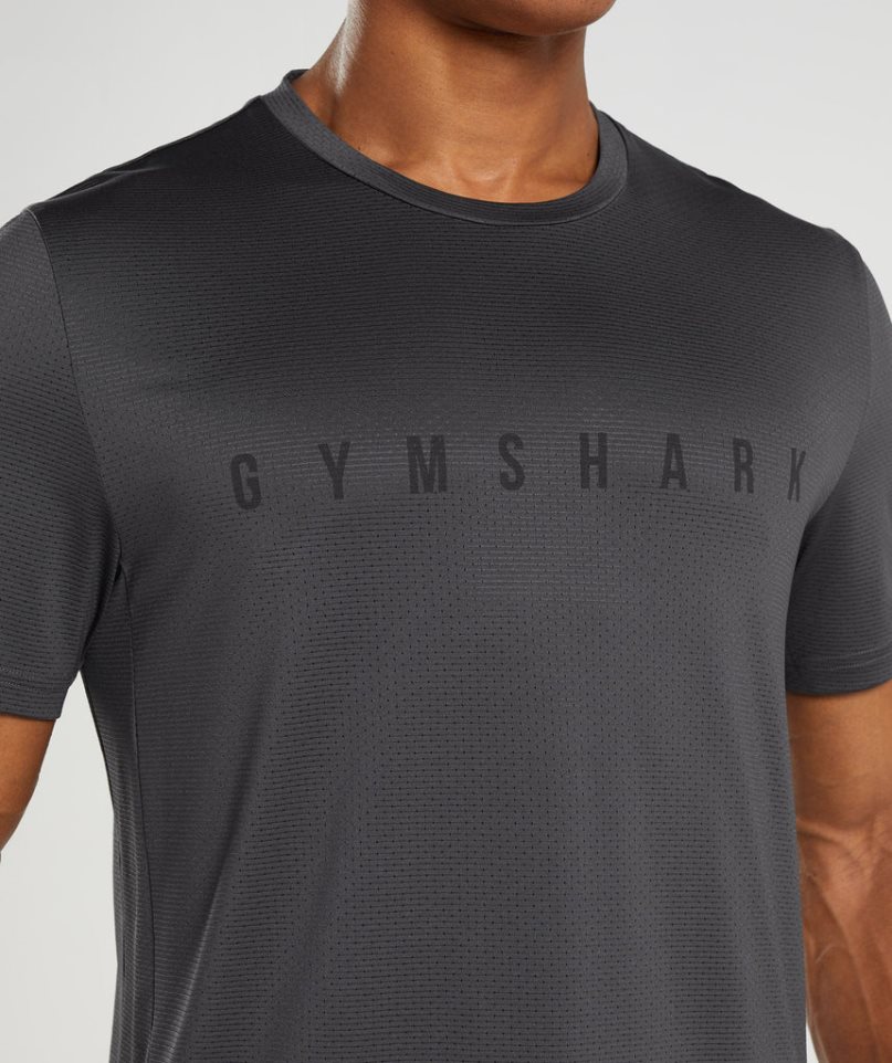 Men's Gymshark Sport Stripe T-Shirts Black | NZ 7XFNED